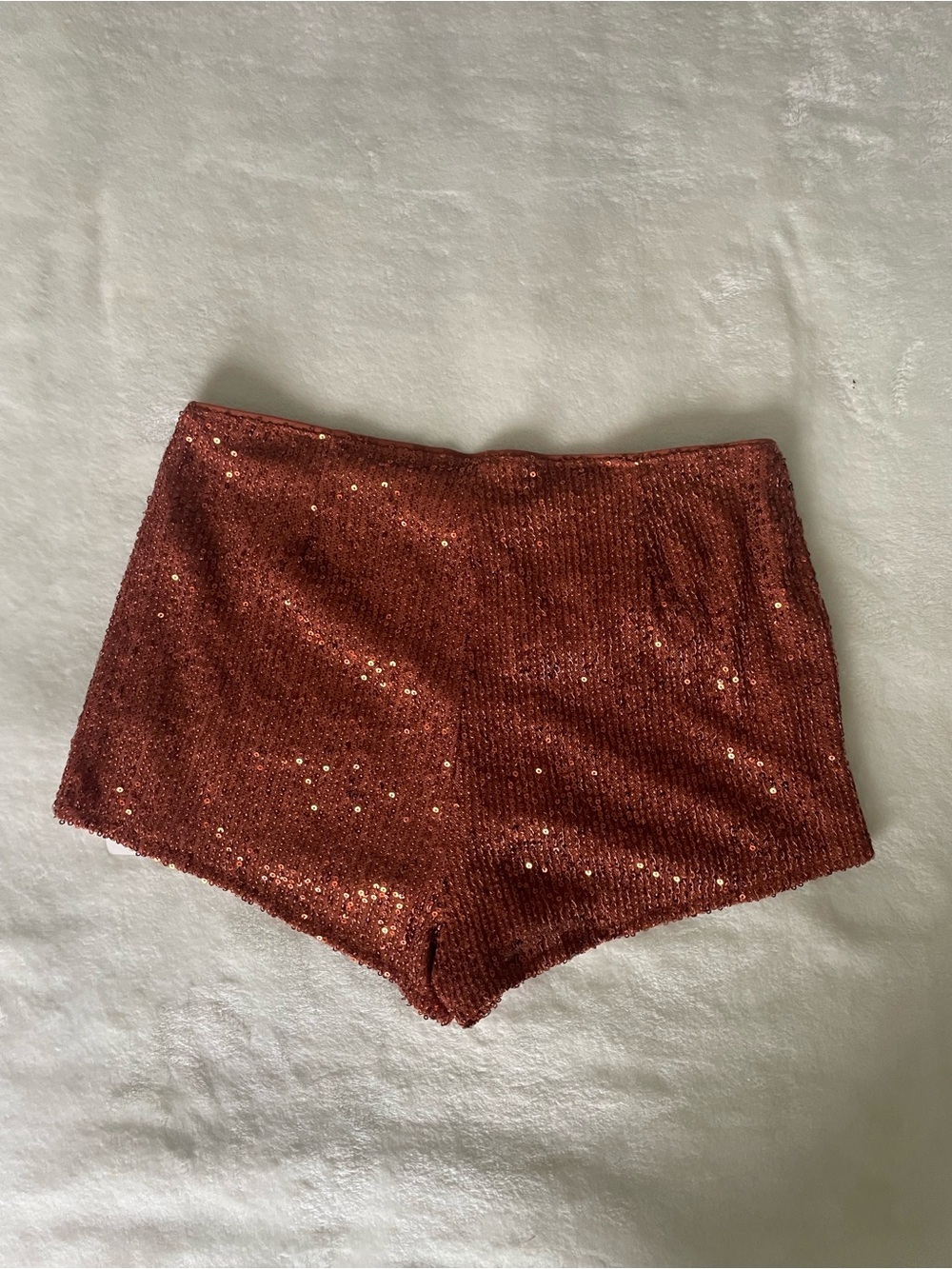 superdown Rust Sequin High-Waist Shorts - Picture 7 of 9